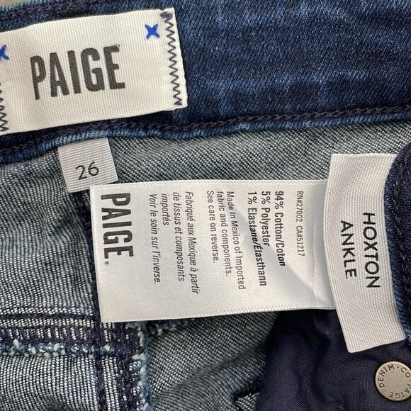 Paige Hoxton Ankle Jeans Skinny Blue Faded Denim Size 26 - Picture 10 of 13